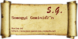 Somogyi Geminián névjegykártya